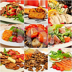 Collage with meals photo