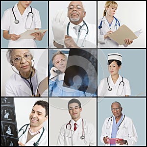 Collage of medical team