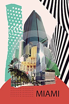 Collage about Miami, Florida, United States of America.