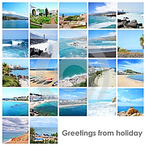 Collage mix with photos from holiday