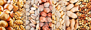 Collage of mixed nuts