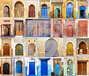 Collage of Moroccan entry door