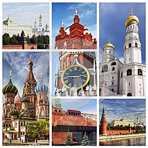 Collage Moscow Kremlin