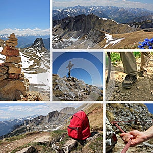 Collage - mountaineering in the austrian alps