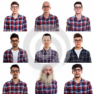 Collage of multi ethnic and mixed age men
