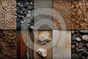 Collage of natural textures Colorful background