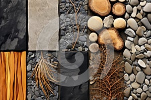 Collage of natural textures Colorful background