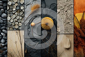 Collage of natural textures Colorful background