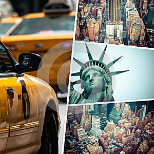 Collage of New Jork ( USA ) images - travel background (my phot