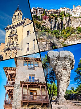 Collage of o Cuenca Spain Europe.
