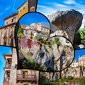 Collage of o Cuenca Spain Europe.