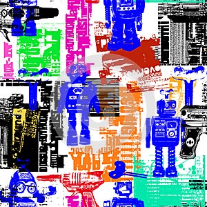 Collage pattern of abstract and meaningless textures,