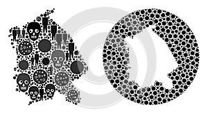Coronavirus and Men Mosaics for Pavlodar Region Map photo