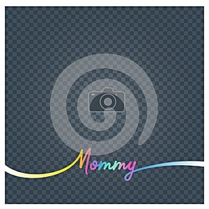 Collage of photo frame and sign Mommy vector illustration, background