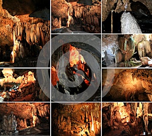 A collage photo of Lawa Caves in Kanchanaburi