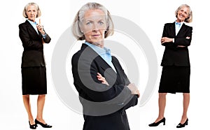Collage photo of  of Senior Businesswoman in suit