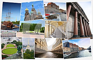 Collage of 10 photos with historical sights and photo