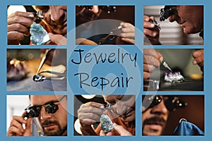 Collage with photos of jewelers