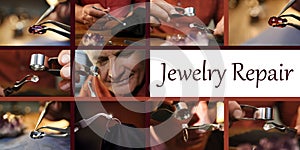 Collage with photos of jewelers