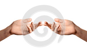 Collage with photos of woman showing hands with dry and moisturized skin on white background, closeup