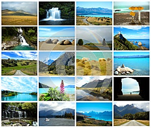 Collage of pictures from New Zealand