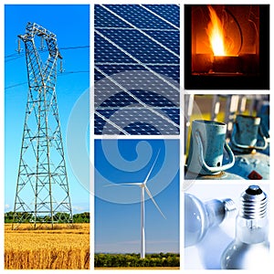 Collage of Power and energy concepts and products