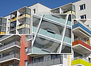 A collage of renovated residential buildings