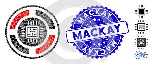 Collage Roulette Processor Icon with Grunge Mackay Seal