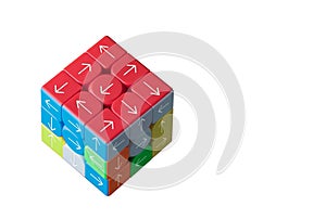 Collage of Rubik`s cube images