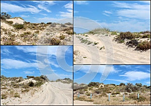 Collage of sand dunes near Bunbury Western Australia.