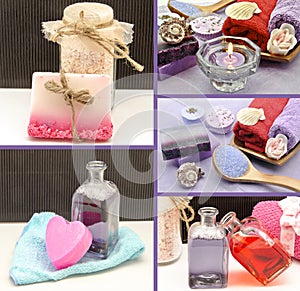 Collage of scented soaps