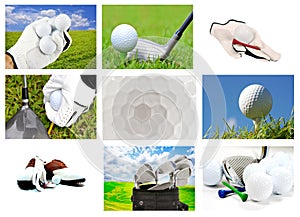 Collage of several golf related images