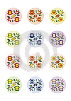 Collage Sheet Circles Pixel Art Motif Shevitsa Rainbow photo