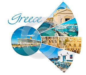 Collage of sights of Greece
