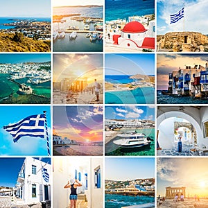 Collage of sights of Greece