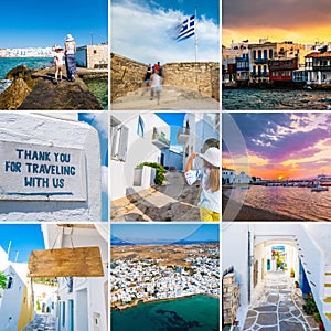 Collage of sights of Greece