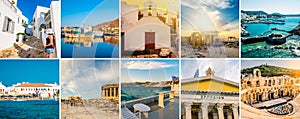 Collage of sights of Greece