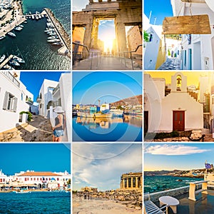 Collage of sights of Greece