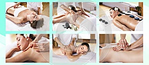 Collage of spa procedure