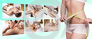 Collage of spa procedure