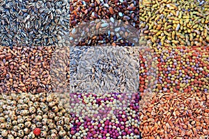 Collage of spices in a middle east market