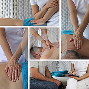 Collage of Sport Massage Therapy techniques