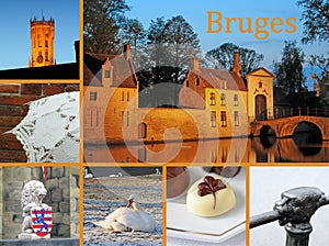 Bruges story board with belfry