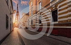 Collage of the street in Gliwice and Radiostation