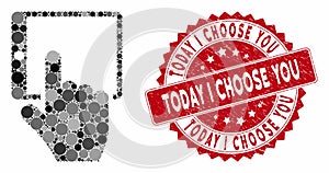Collage Tablet Point with Grunge Today I Choose You Stamp