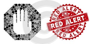 Collage Terminate with Distress Red Alert Seal