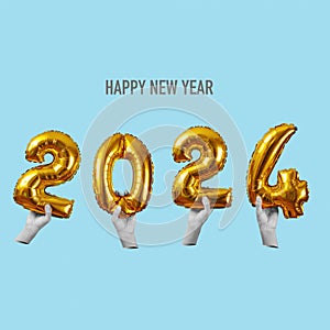 collage of the text happy new year 2024