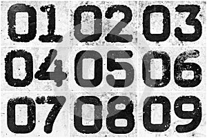 Collage of textural numbers