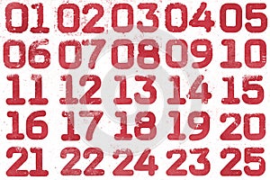 Collage of textural numbers