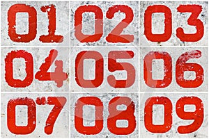 Collage of textural numbers